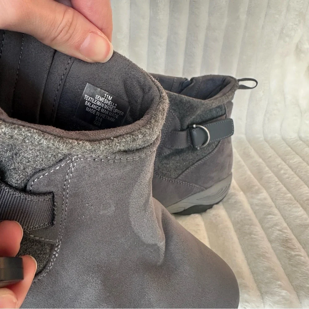 Easy Spirit Waterproof Ankle Boots – Gray Size 11M • Cozy fleece lining
